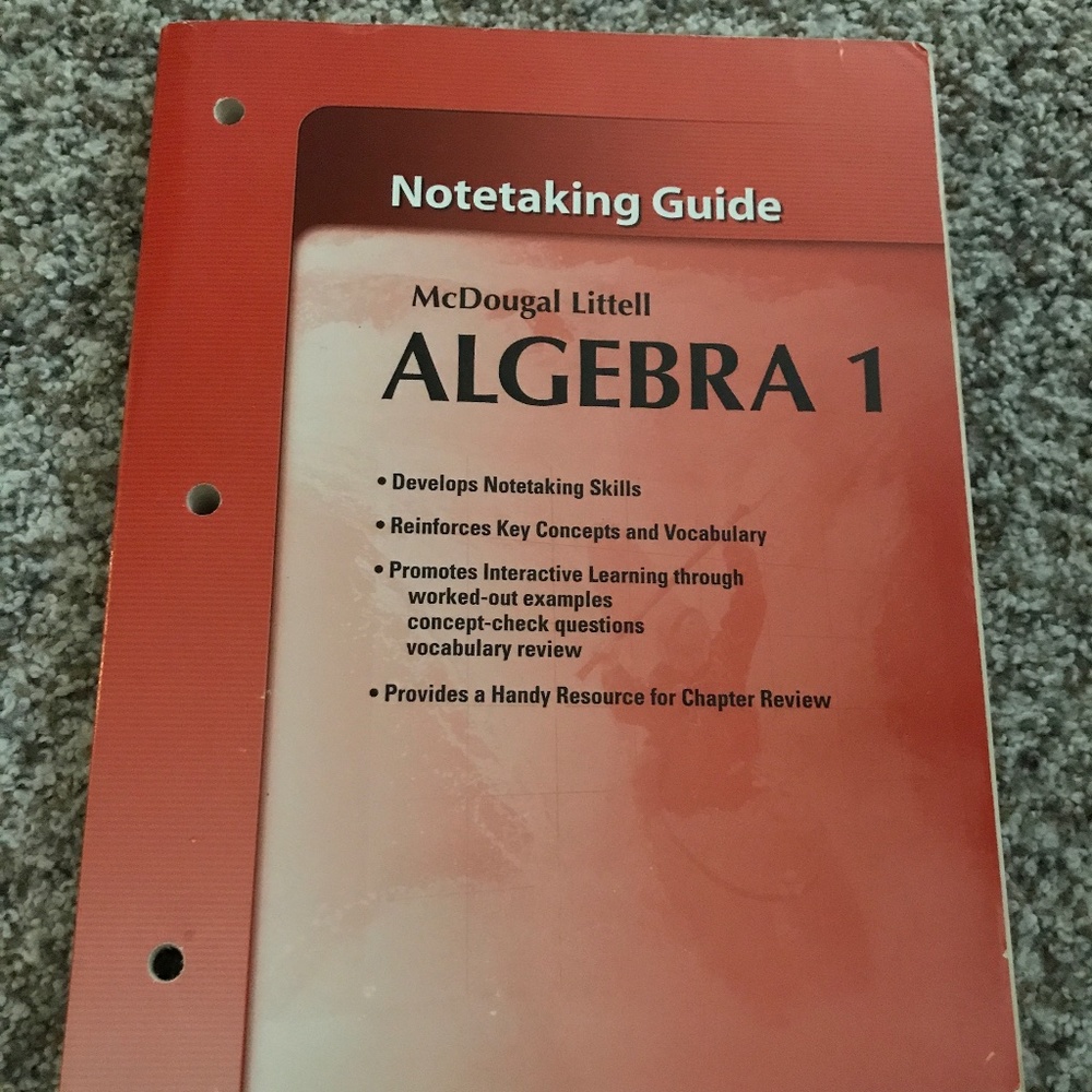 McDougal Littell Algebra 1: Student's Note Taking Guide